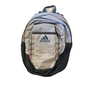 Adidas White Gray Defender Backpack w Padded Sleeve